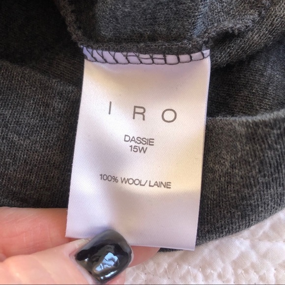 IRO Dassie Gray Pull On Wool Ruched Pencil Skirt - Picture 5 of 8